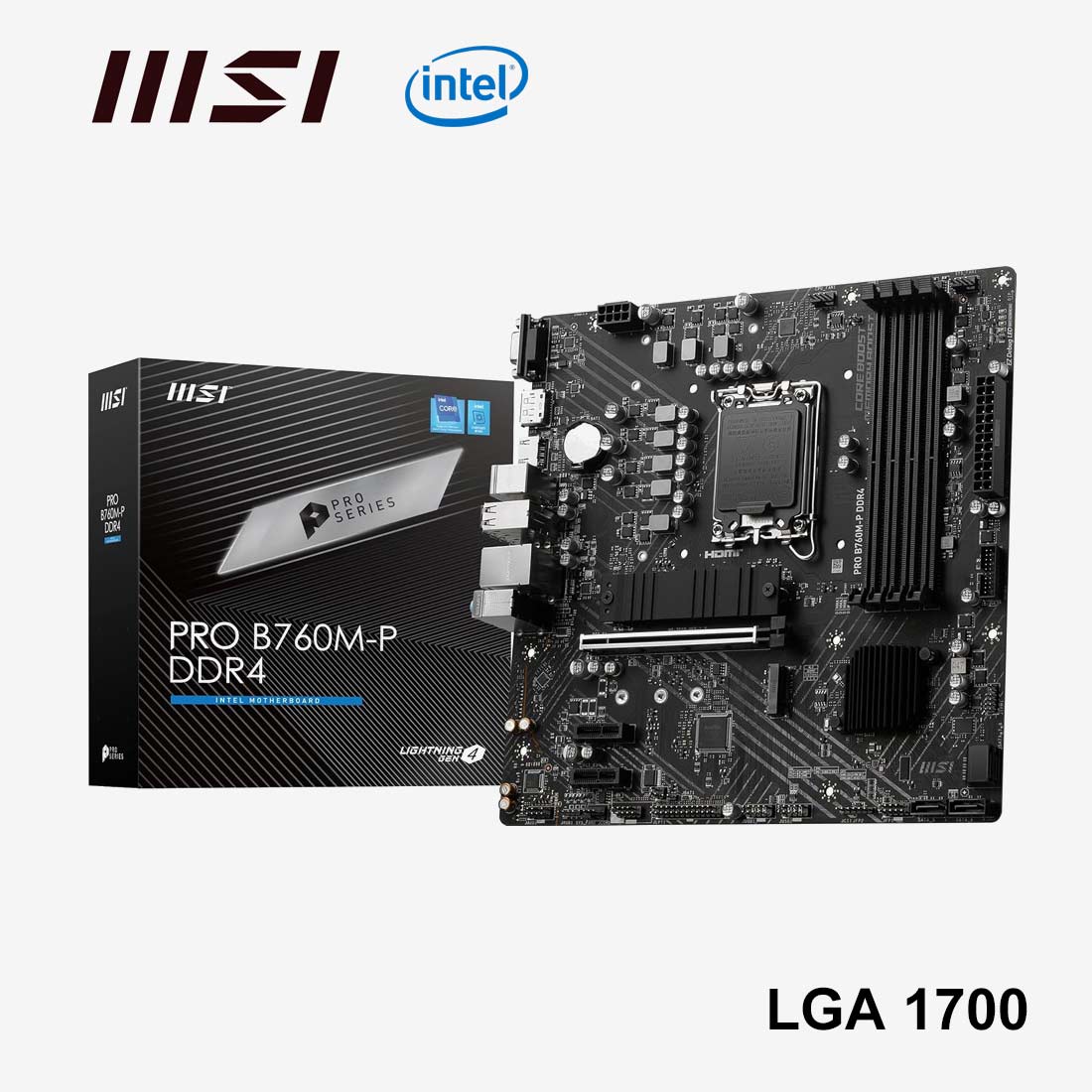 MSI PRO B760M-P DDR4 ProSeries Placa base (compatible con procesadores Intel de 12ª/13ª/14ª generación, LGA 1700, DDR4